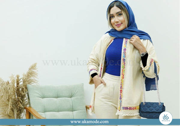 مانتو زنانه نخی جلو باز آستین سه ربع بغل چاکدار 10 مانتو جلو باز