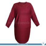 تونیک زنانه آستین سه ربع دمپا هلالی زرشکی