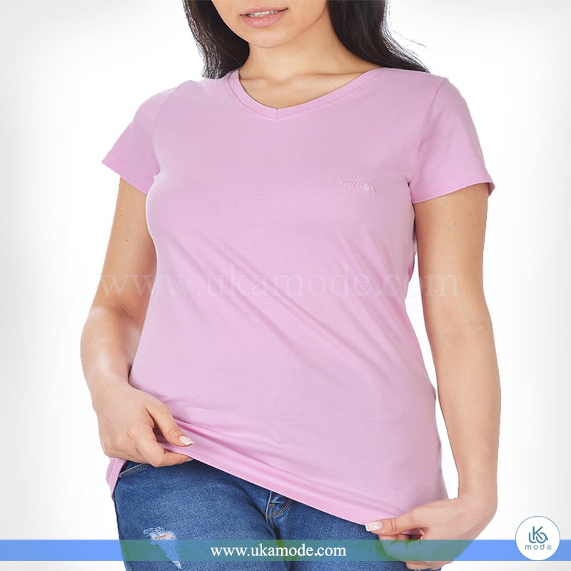 تیشرت زنانه آستین کوتاه پشت و رو چاپ طرح سگ 14 تیشرت زنانه آستین کوتاه