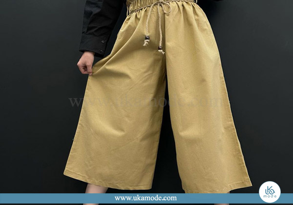 دامن شلواری زنانه نخی چاپ ساعت 17 دامن شلواری زنانه