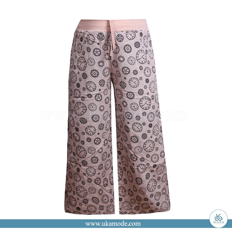 دامن شلواری زنانه نخی چاپ ساعت 8 دامن شلواری زنانه نخی چاپ ساعت گلبهی