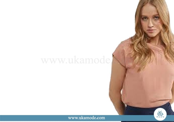 تاپ زنانه ویسکوز آستین افتاده نگین کار شده 10 تاپ زنانه ویسکوز