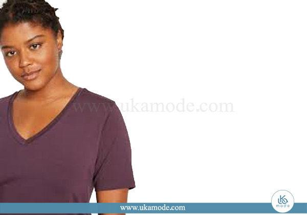 تیشرت پنبه ای زنانه یقه گرد آستین کش چاپ برجسته 15 تیشرت پنبه ای یقه هفت یوکامد