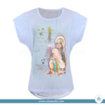 تاپ زنانه نخ و ویسکوز آبی روشن