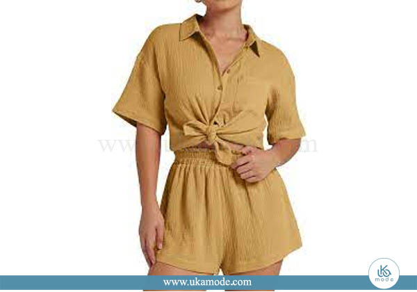 تاپ و شلوارک زنانه ویسکوز بغل پاپیونی چاپی 10 تاپ و شلوارک زنانه ویسکوز
