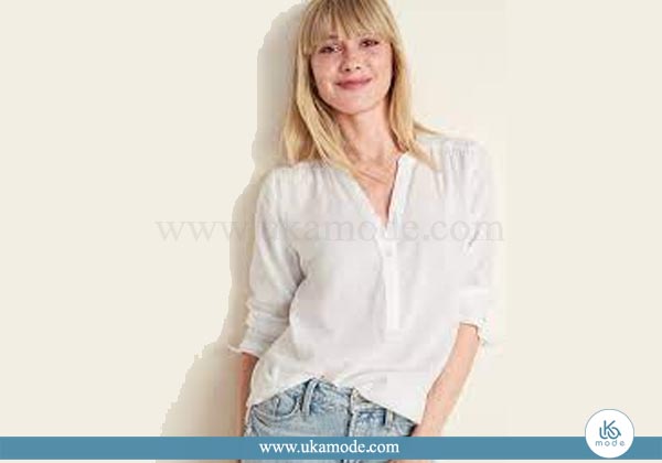 تونیک زنانه نخی یقه کوبایی دور یقه و آستین گلدوزی 16 تونیک زنانه نخی