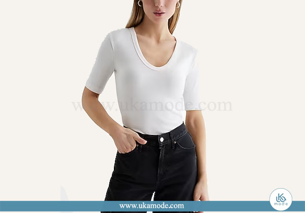 تاپ زنانه آستین افتاده یقه گرد طرح پاندا 16 تاپ زنانه ریون