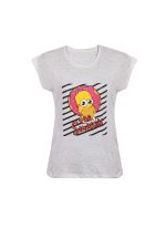 تاپ و شلوار زنانه برمودا ملانژ طرح simpsons کد 21211 رنگ طوسی